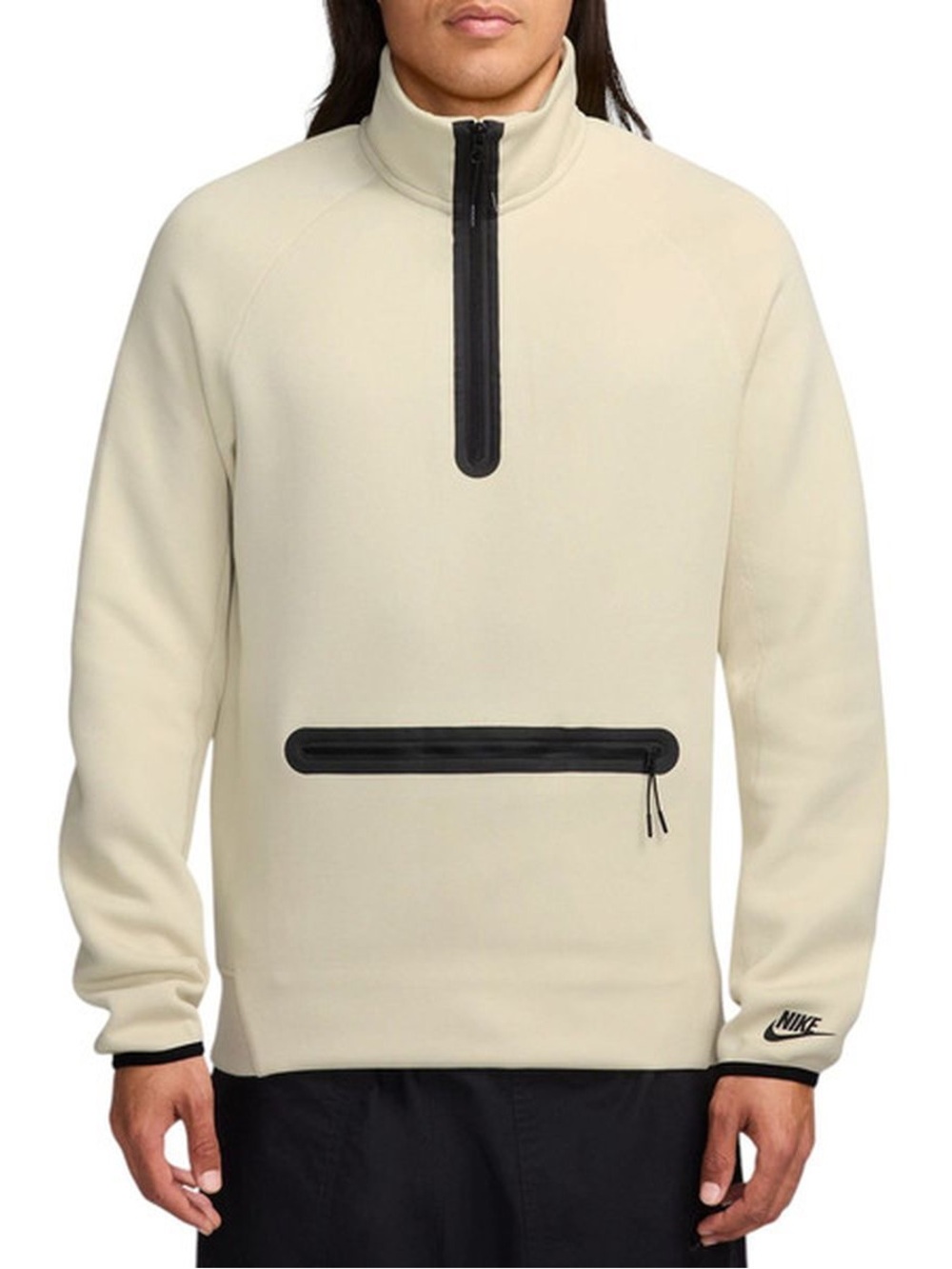 Nike Men’s Half Zip Nike Tech Fleece Pullover Sweatshirt Beige Size XXL *t
